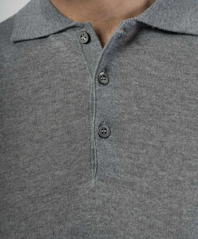 Canali Polo in lana grigia MK00077C0017