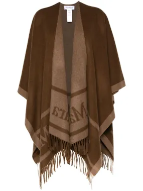 Mantella con logo jacquard in marone di Max Mara - donna