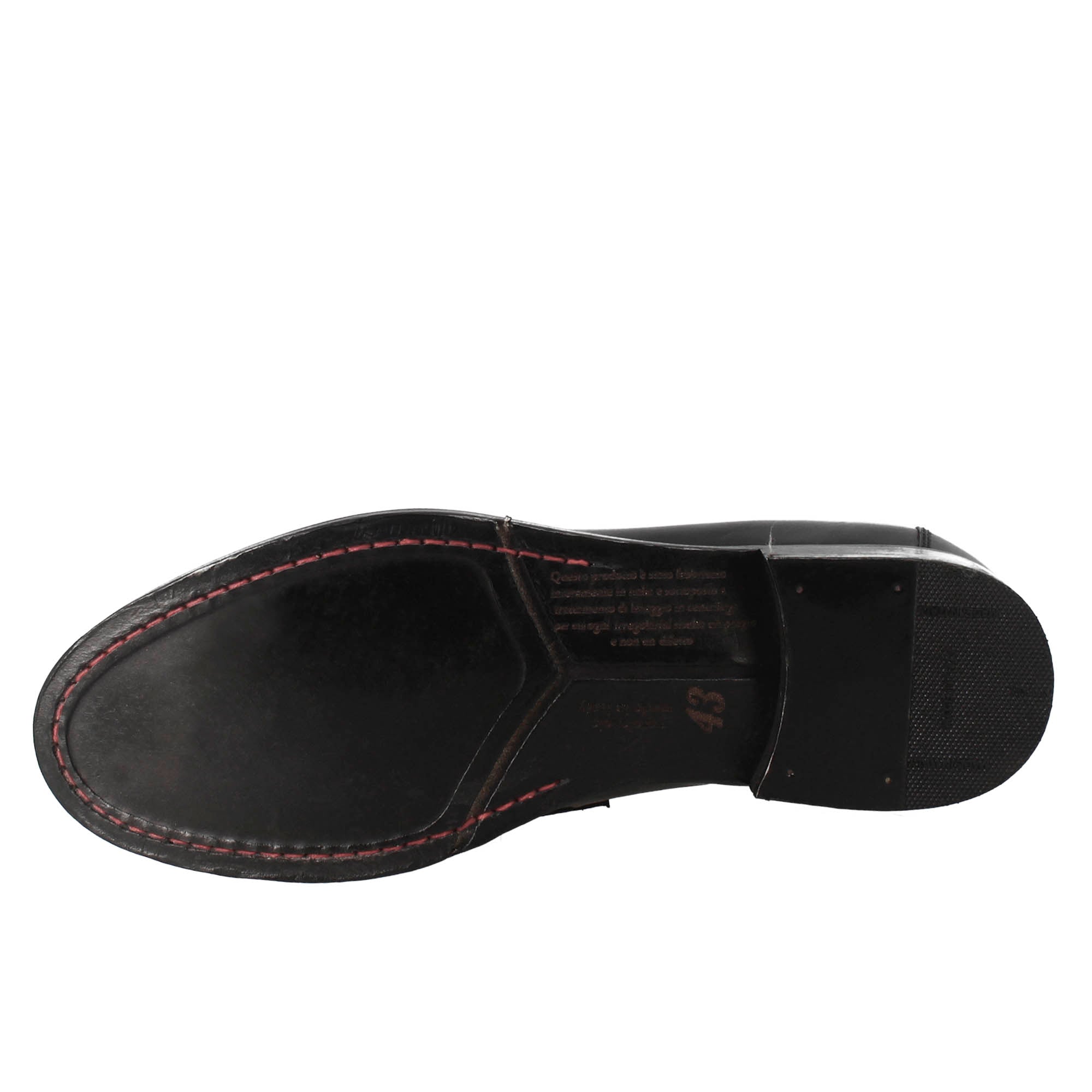 Mocassino nero vintage elegante da uomo in pelle liscia