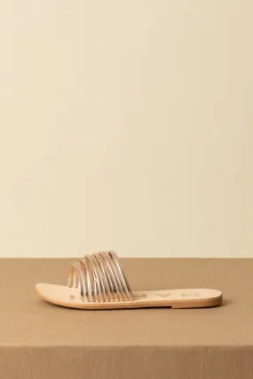 Sandali flat Hollywood metallizzati PLATINUM-MULTI STRIPES
